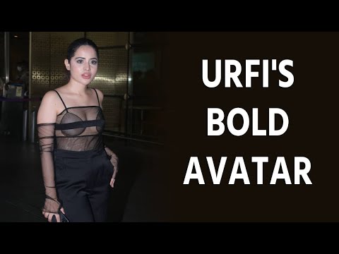 Urfi Javed Spotted in black bold transparent dress At Airport Arrival