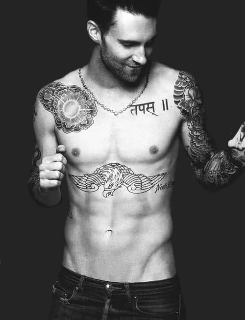 Adam Levine tattoo Sanskrit Tapas