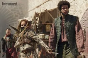 Aviendha (Ayoola Smart) and Perrin (Marcus Rutherford) in 'The Wheel of Time' season 2