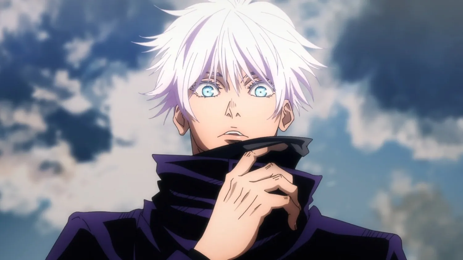 white hair anime boy