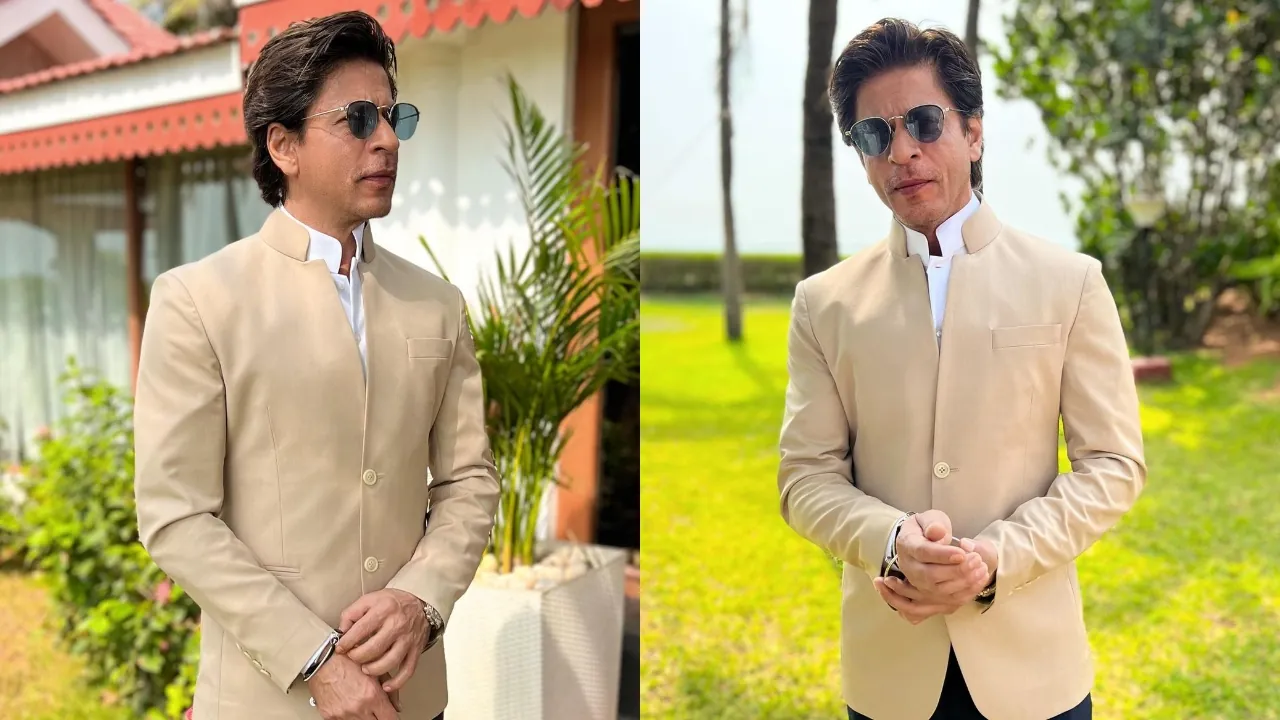 SRK looked dapper in beige outfit 
